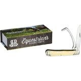 Rough Rider Premium Equestrian Trapper Knife White Bone 4.13in Closed with Clip Blade and Hoof Pick by Rough Rider