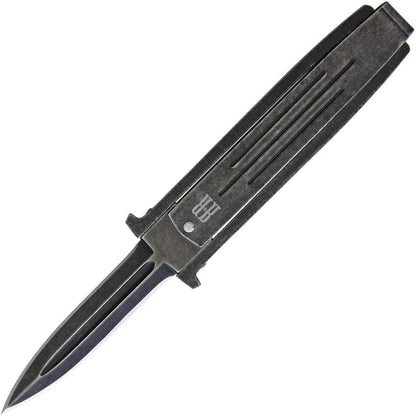Rough Rider Swing Blade Knife RR1979 For Everyday Carry Rugged 3.75in Closed 2.5in Black Stonewash Blade by Rough Rider