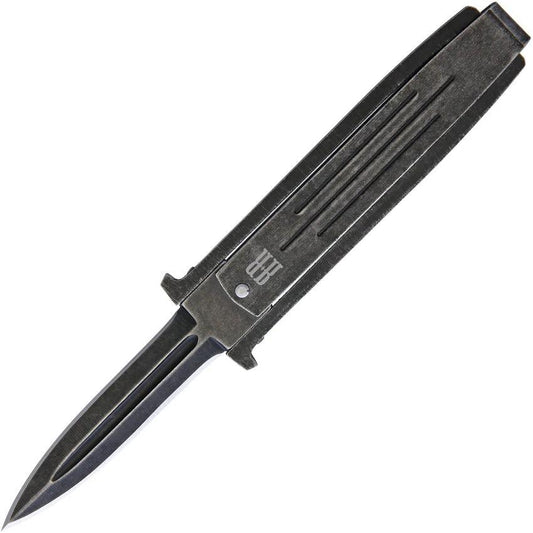 Rough Rider Swing Blade Knife RR1979 For Everyday Carry Rugged 3.75in Closed 2.5in Black Stonewash Blade by Rough Rider