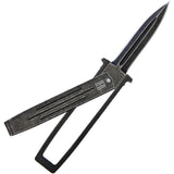 Rough Rider Swing Blade Knife RR1979 For Everyday Carry Rugged 3.75in Closed 2.5in Black Stonewash Blade by Rough Rider