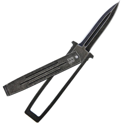 Rough Rider Swing Blade Knife RR1979 For Everyday Carry Rugged 3.75in Closed 2.5in Black Stonewash Blade by Rough Rider