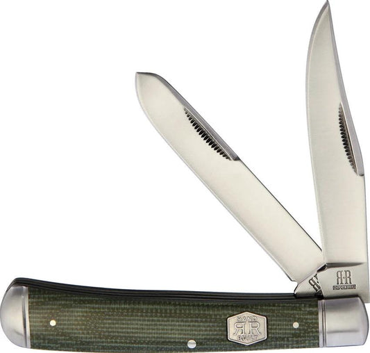 Rough Rider Trapper Green Micarta KB201R / RR1990 by Rough Rider
