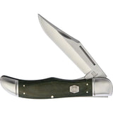 Rough Rider Folding Hunter Knife - Green Canvas Micarta Handle for Rugged Outdoor Utility by Rough Rider