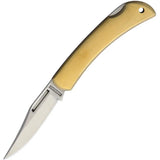 Rough Rider Brass Lockback Pocket Knife - 2.13in Satin Clip Point Blade, Brushed Brass Handle for EDC Collectors by Rough Rider