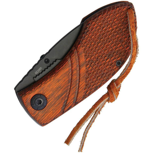 Rough Rider Linerlock Wood Folding Knife With Drop Point For Outdoor EDC Enthusiasts by Rough Rider