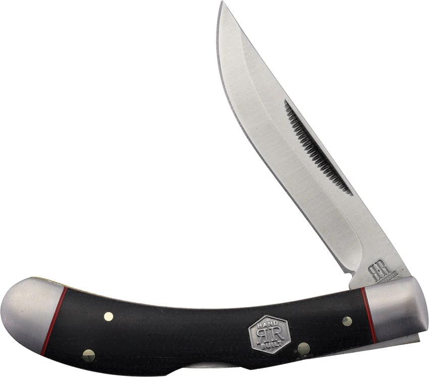 Rough Rider Bow Trapper Lockback KA63 4 Inch Satin 440 Stainless Skinner Blade Canvas Micarta For Outdoor Enthusiasts by Rough Rider
