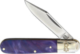 Rough Rider Purple Swirl Small Barlow Knife 2.88 Inch Closed For Collectors Mirror Clip Blade Nickel Silver Bolsters by Rough Rider