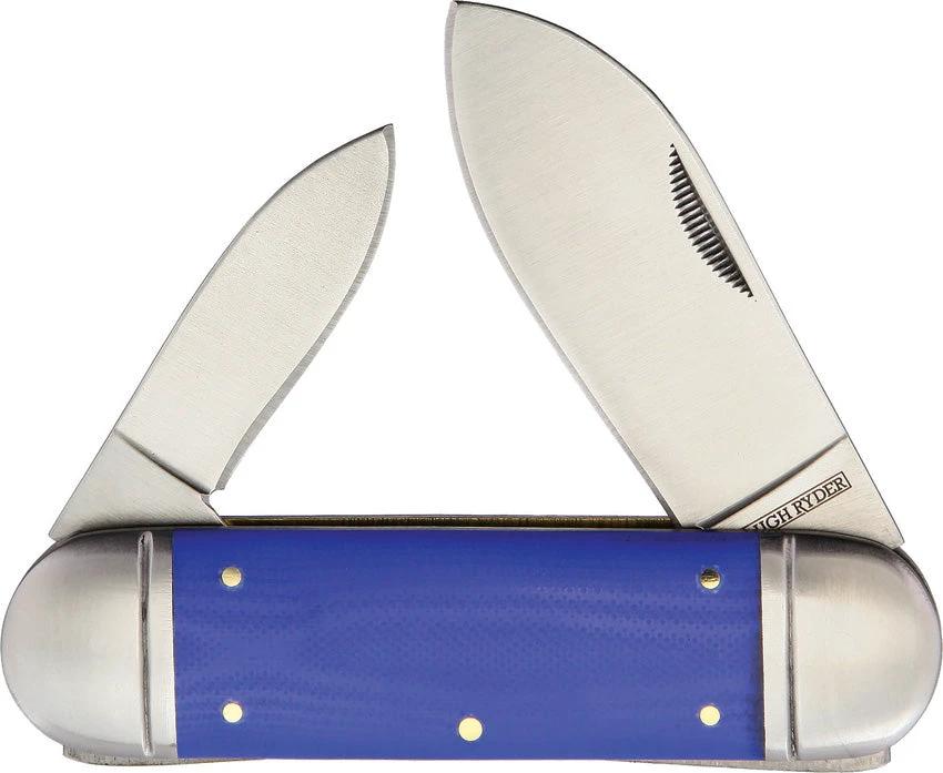 Rough Rider Sunfish Knife Blue G10 Handle 4.25in Closed Premium Satin Spear And Pen Blades For EDC Enthusiasts by Rough Rider