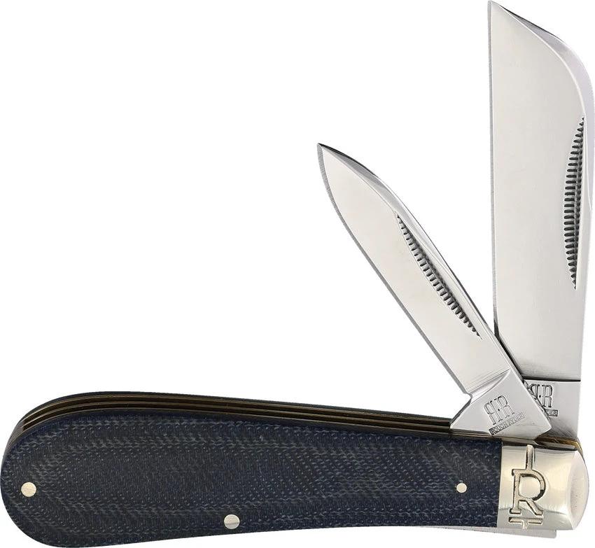 Rough Rider Denim Hawkbill Knife With T10 High Speed Tool Steel Blade Mirrored Finish Micarta Handle EDC Enthusiasts by Rough Rider