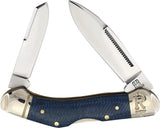 Premium Rough Rider Dogleg Canoe Knife Denim Micarta Handle T10 Tool Steel Spear Spey Blades for Collectors by Rough Rider