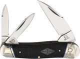Rough Rider Seahorse Whittler Knife 3.88in Carbon II Wharncliffe Twin Pen Blades Black Micarta For Collectors by Rough Rider