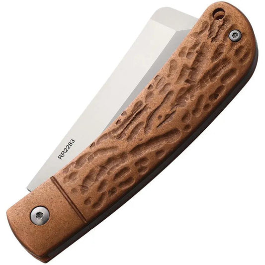 Rough Rider Copper Slip Joint Folder EDC Knife - Satin VG10 Blade With Hammered Copper Handle by Rough Rider