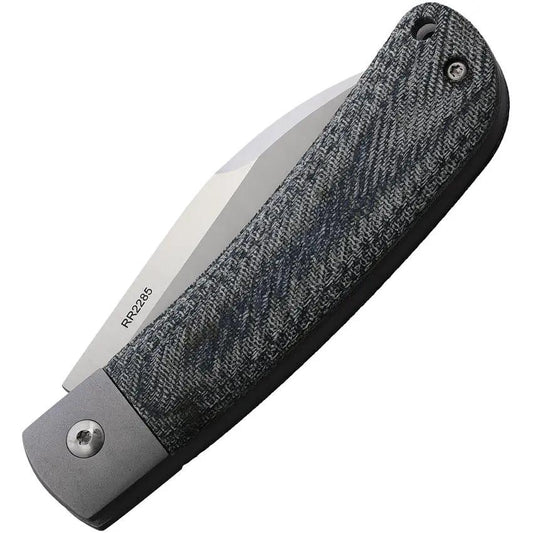 Rough Rider APTA Folder Micarta RR2285 - Blue Canvas Micarta Handle With VG10 Wharncliffe Blade for EDC by Rough Rider