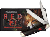 Rough Rider Red Fox Trapper Knife Satin Blades With Micarta Handle For Outdoor Enthusiasts by Rough Rider