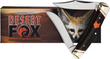 Rough Rider Desert Fox Folding Knife 3.5 Inch Satin Spey Blades With Black Orange Micarta Handle For Collectors by Rough Rider