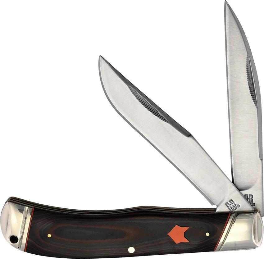 Rough Rider Desert Fox Jumbo Trapper Knife Premium Wharncliffe 5 Inch Closed Satin Micarta Handle for EDC Enthusiasts by Rough Rider