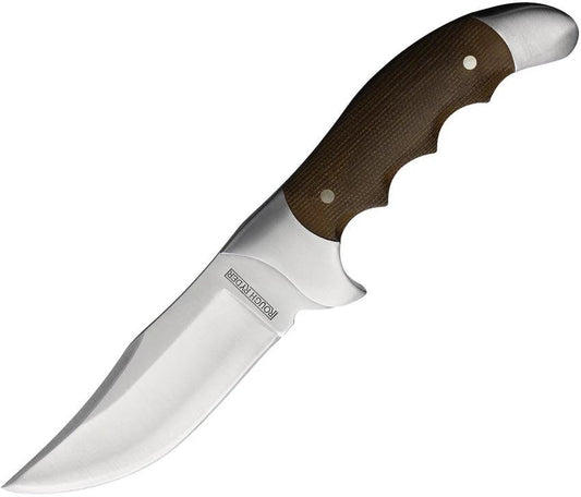 Rough Rider Tater Skin Outdoors KE19 Fixed Blade Knife 9 Inch Satin Clip Point Tang Micarta Handle With Nylon Sheath by Rough Rider