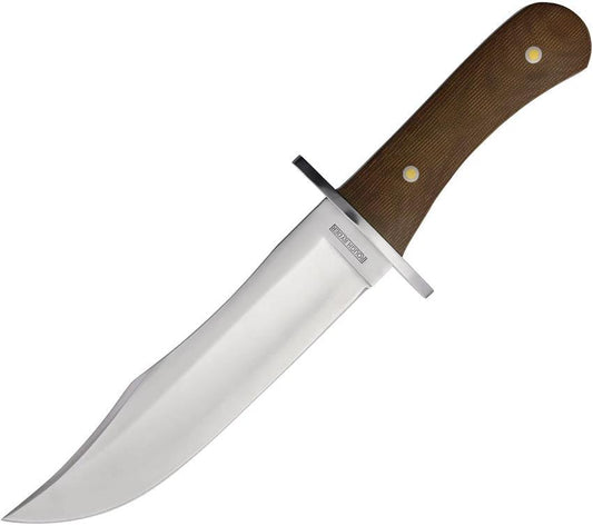 Rough Rider Tater Skin Bowie Knife 7.5in Satin Blade Full Tang Burlap Micarta Handle for Rugged Outdoor Adventurers by Rough Rider