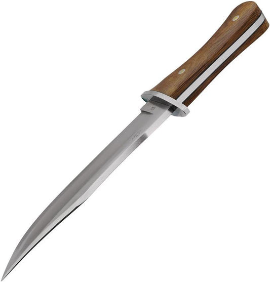 Rough Rider Tater Skin Bowie Knife 7.5in Satin Blade Full Tang Burlap Micarta Handle for Rugged Outdoor Adventurers by Rough Rider