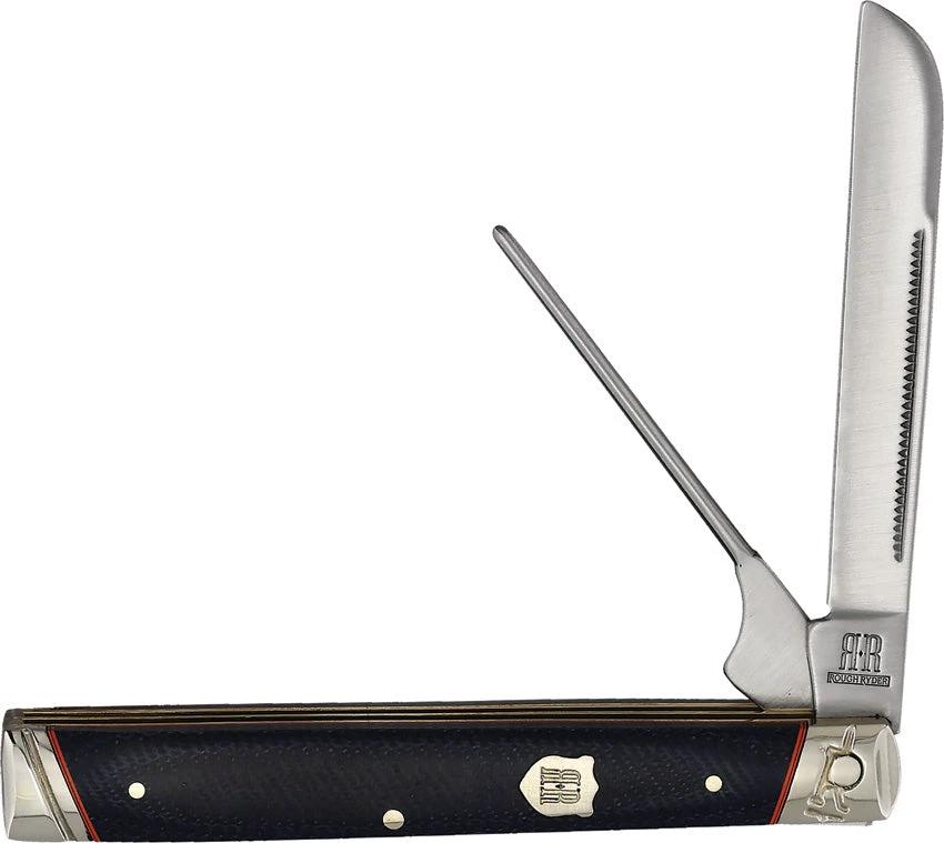 Rough Rider Pipe Doctor Denim Knife KB214CR With Denim Micarta Handle Satin Blades For Collectors And EDC Enthusiasts by Rough Rider