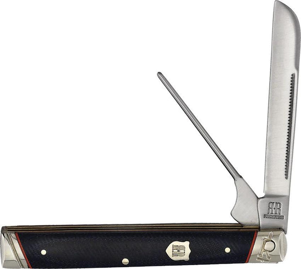 Rough Rider Pipe Doctor Denim Knife KB214CR With Denim Micarta Handle Satin Blades For Collectors And EDC Enthusiasts by Rough Rider