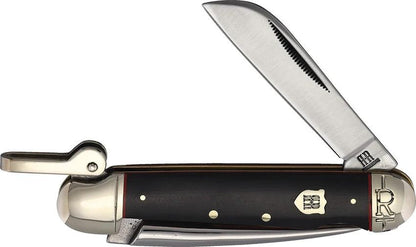 Rough Rider Highland Marlin Spike Knife With Black Micarta Handle And Red Liners Satin Blade For Outdoorsmen by Rough Rider
