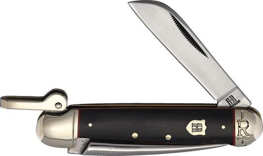 Rough Rider Highland Marlin Spike Knife With Black Micarta Handle And Red Liners Satin Blade For Outdoorsmen by Rough Rider