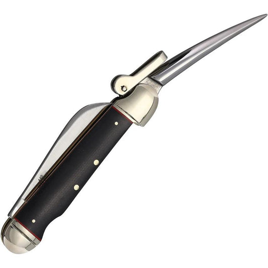 Rough Rider Highland Marlin Spike Knife With Black Micarta Handle And Red Liners Satin Blade For Outdoorsmen by Rough Rider