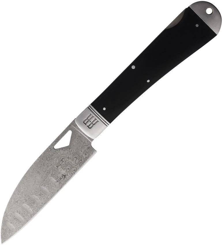 Rough Rider Damascus Sous Chef Knife 4.25 Inch Blade Black G10 Handle Ideal For Home Cooks by Rough Rider