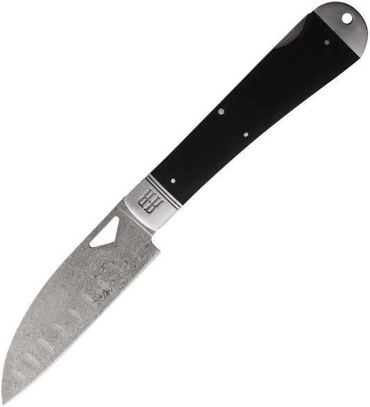 Rough Rider Damascus Sous Chef Knife 4.25 Inch Blade Black G10 Handle Ideal For Home Cooks by Rough Rider