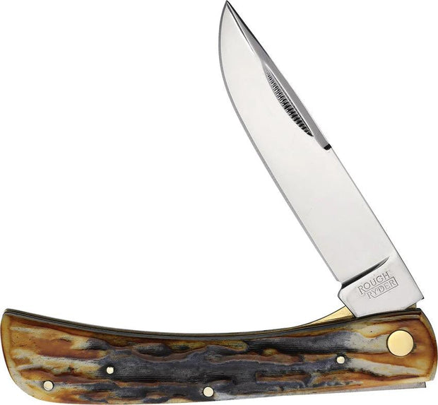 Rough Rider Bonestag Folder Cinnamon Handle Skinner Knife 4.75 Inch Closed For Outdoorsmen by Rough Rider