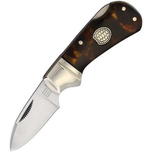 Rough Rider Cub Lockback Knife Tortoise Shell Handle With 2.5 Inch Satin Blade For EDC Collectors by Rough Rider