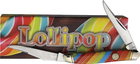 Rough Rider Lollipop Muskrat Knife 3.5 Inch Stainless Dual Clip Blade with Plastic Handle for Collectors by Rough Rider