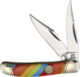 Rough Rider Lollipop Copperhead Knife 3.75in Closed With Mirror Finish Stainless Clip Skinner Blades For Collectors by Rough Rider