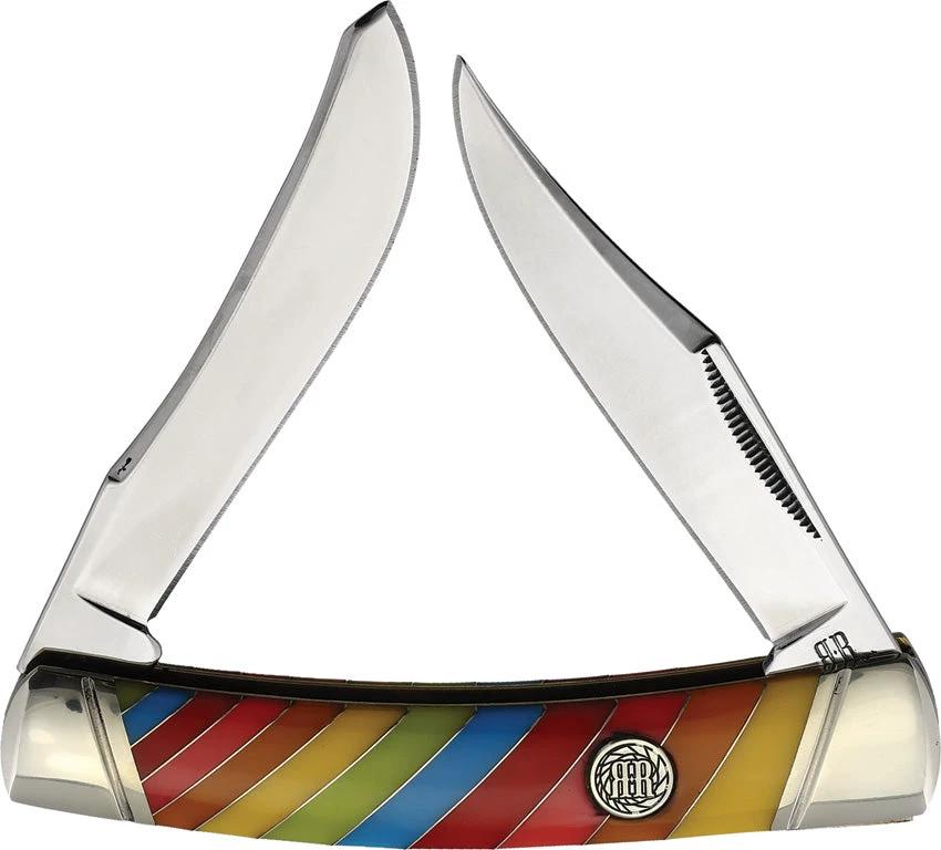 Rough Rider Moose Lollipop Premium Pocket Knife 4.25in Closed With Stainless Clip And Long Spey Blades For Collectors by Rough Rider
