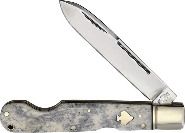 Rough Rider Easy Open Lockback Appaloosa Knife 4.5 Inch Closed Mirror Stainless Spear Blade For Collectors by Rough Rider
