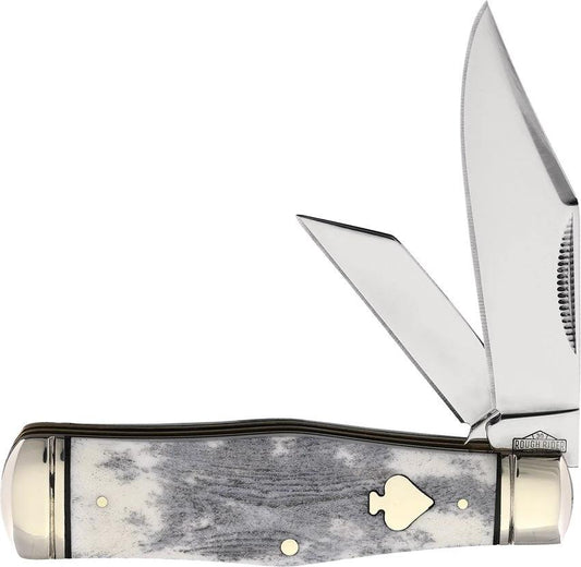 Rough Rider Appaloosa Coke Bottle Knife For Collectors 3.5 Inch Closed Stainless Clip And Coping Blades Bone Handle by Rough Rider