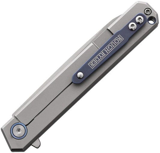 Rough Rider Linerlock D2 Folding Knife RR2516 EDC Enthusiasts With Satin Blade Bead Blast Handle Ext Tang Pocket Clip by Rough Rider