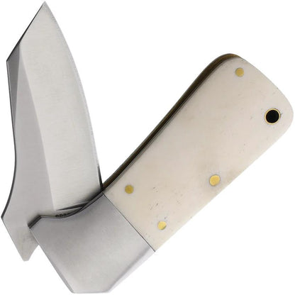Rough Rider Winter Bone Folder Knife For EDC Collectors Satin 2 Inch Blade Premium White Bone Handle Lanyard Hole by Rough Rider