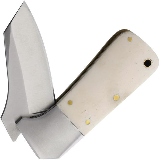 Rough Rider Winter Bone Folder Knife For EDC Collectors Satin 2 Inch Blade Premium White Bone Handle Lanyard Hole by Rough Rider
