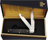 Rough Rider Black Reserve Bearhead Trapper Knife Premium Satin Blades Pakkawood Handle For Collectors by Rough Rider