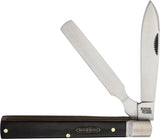 Rough Rider Bearhead Doctors Knife 3.5in Pakkawood Black Handle 440A Spear And Spatula Blades For EDC Collectors by Rough Rider