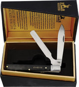 Rough Rider Bearhead Doctors Knife 3.5 Inch Satin 440A Stainless Spear And Spatula Blades Pakkawood For Collectors by Rough Rider