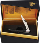 Rough Rider Bearhead Toothpick Knife 3In Closed Premium Satin 440A Clip Blade Black Pakkawood For EDC Enthusiasts by Rough Rider