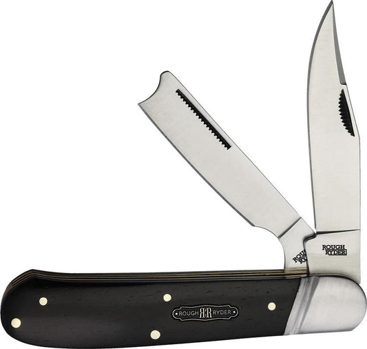 Rough Rider Black Reserve Bearhead One Arm Folding Knife 4.25 Inch Satin Blade Pakkawood Handle For Collectors by Rough Rider