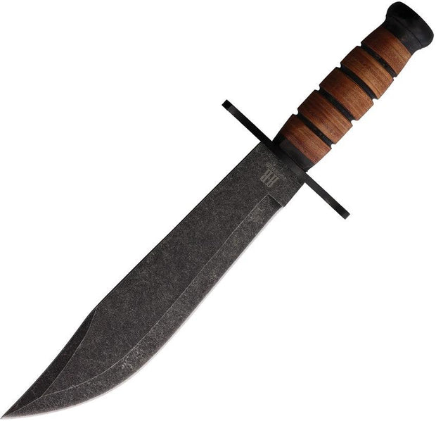 Rough Rider Combat Bowie Stacked Leather RR2586 C1019 by Rough Rider