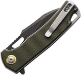 Rough Rider Linerlock Knife Green G10 Handle - Compact EDC Folding Knife With 3 Inch Stonewash Blade by Rough Rider