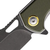 Rough Rider Linerlock Knife Green G10 Handle - Compact EDC Folding Knife With 3 Inch Stonewash Blade by Rough Rider