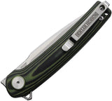 Rough Rider Linerlock Folding Knife - 3.25 Inch Satin Blade With Black Green G10 Handle For Everyday Carry by Rough Rider