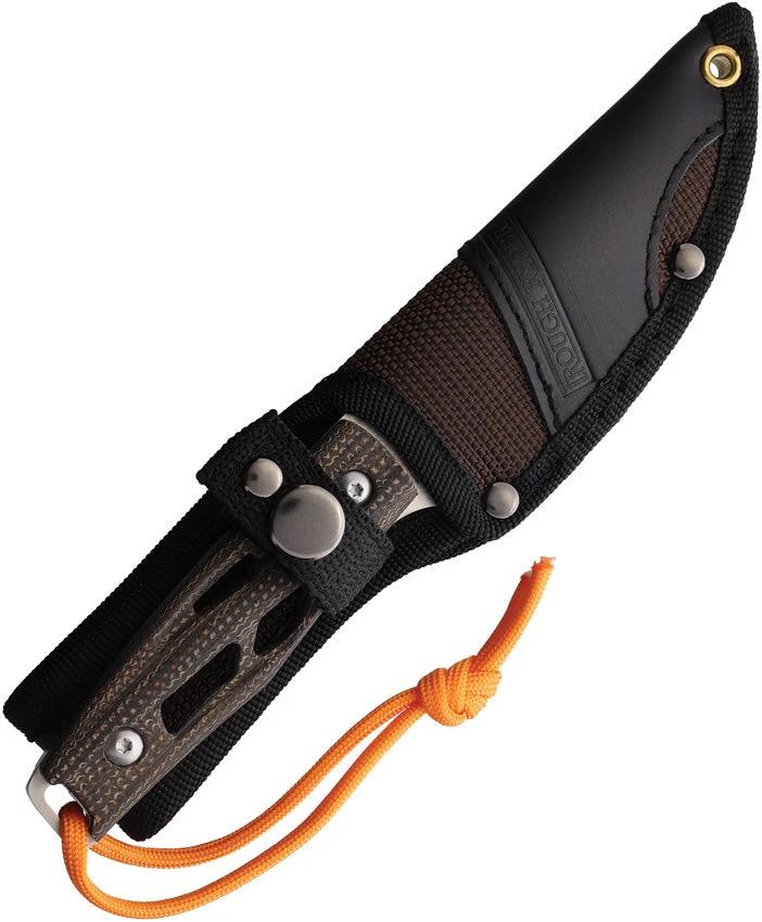 Rough Rider Fixed Blade Knife With Micarta Handle Full Tang 3.75 Inch Satin Blade Rugged Outdoor Survival by Rough Rider